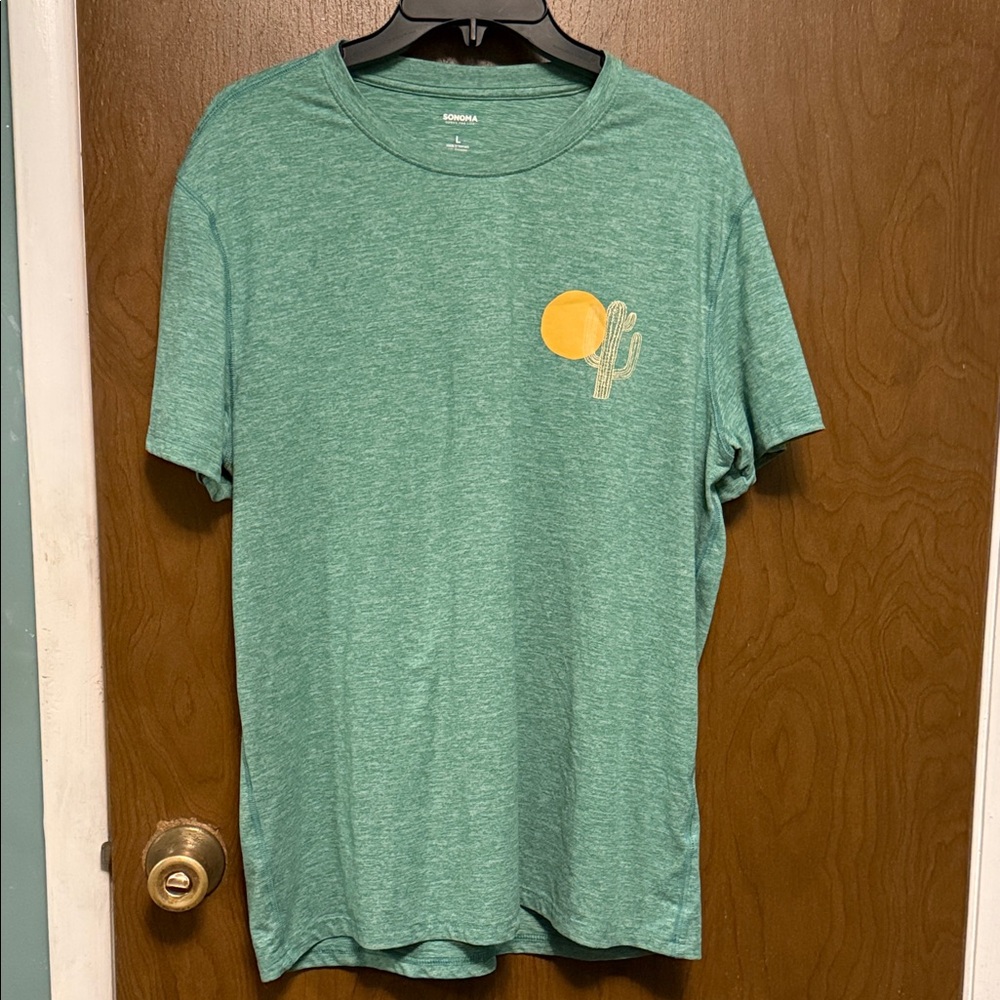 Sonoma Green Tee with Cactus Design Size L